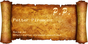 Petter Piramusz névjegykártya